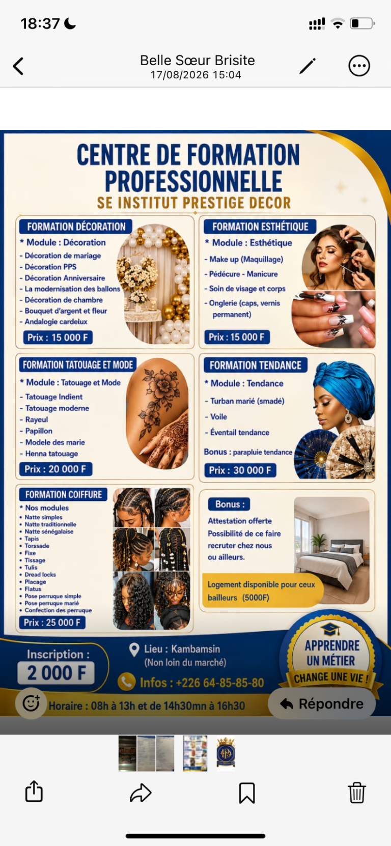 FORMATION PROFESSIONNELLE – INSTITUT PRESTIGE DÉCOR
